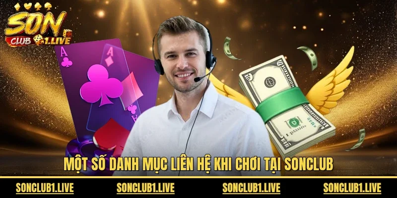 Một số danh mục liên hệ khi chơi tại SONCLUB